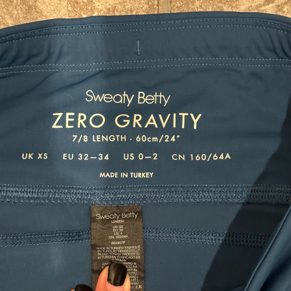 Sweaty Betty Power Sculpt Workout 7/8 Leggings Beetle Blue - XS Retail $98 MINT - Picture 11 of 11